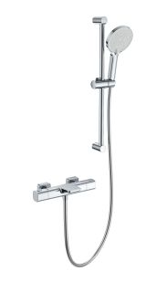 Смеситель для ванны с душевым гарнитуром Wonzon & Woghand Plate WW-C2017-A-CR с термостатом хром